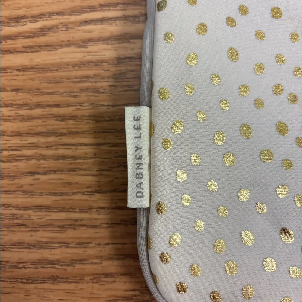 Gold Polka Dot Laptop/Tablet Sleeve by Dabney Lee